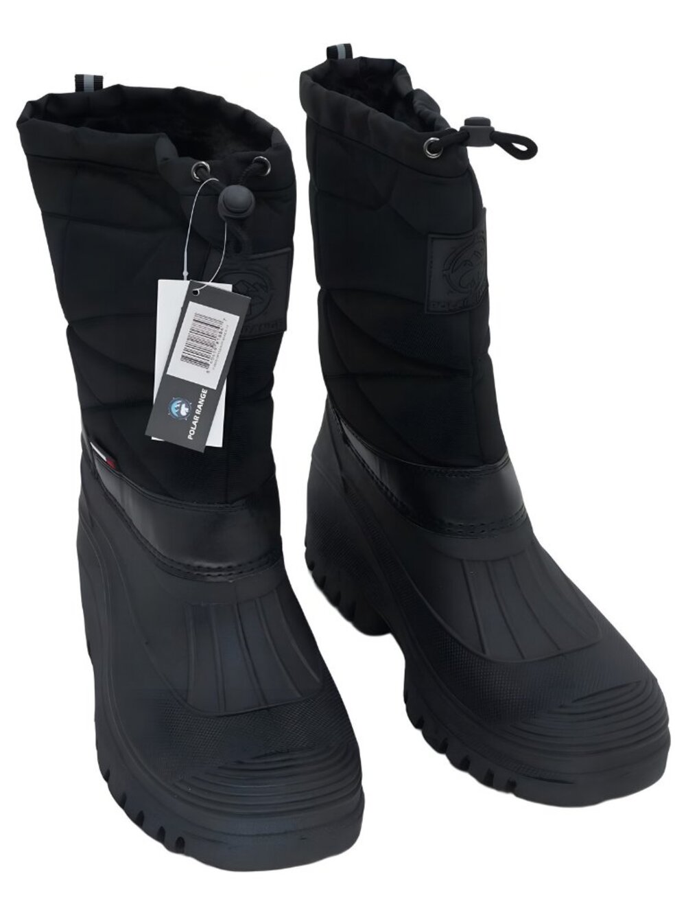 Polar Range Men's Round Toe Snow Boots Black Size 11